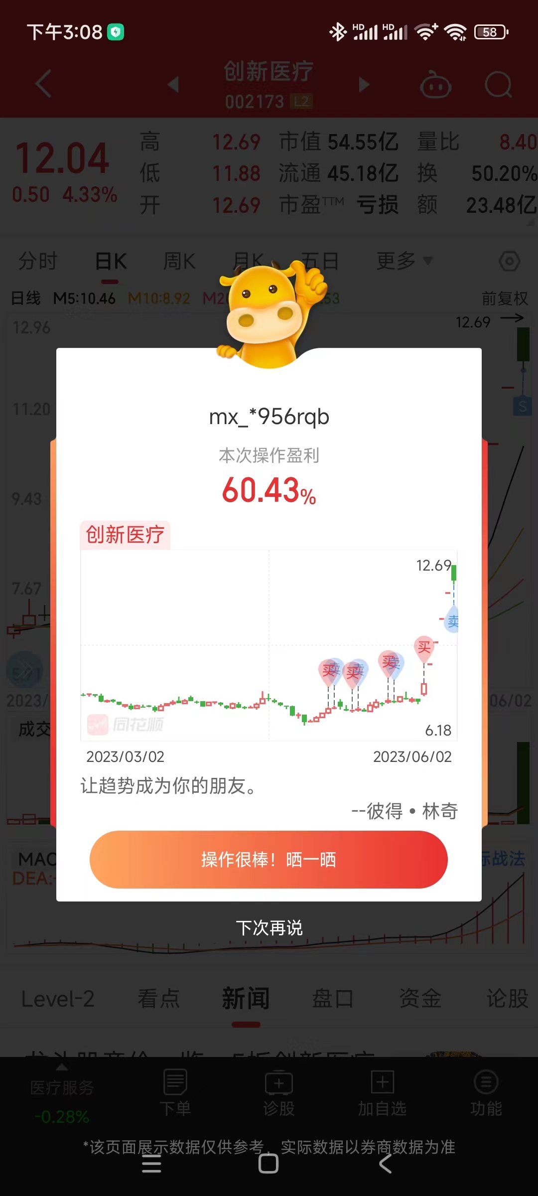 吹个小牛，创新医疗这波60个点